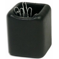 Black Classic Leather Paper Clip Holder